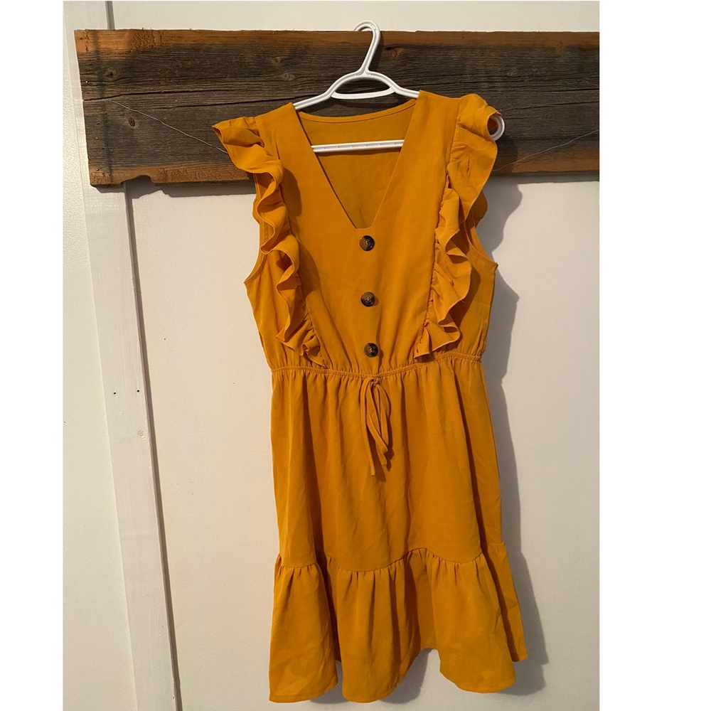 Shein Yellow Ruffle Dress
